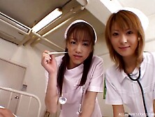 Naho Ozawa and another slutty nurse sharing a pulsating dong