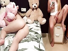 18 Year Old Touches Her Pussy With Her Stepsister Next To Her