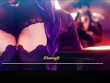  Raiden Shogun cums and gets Creampied and Roughly fucked in a Full Vaginal Nelson with X ray view