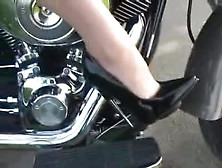 Cum High Heels Motorcycle