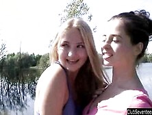 Lesbian Teens Pleasing Pussies At The Lake