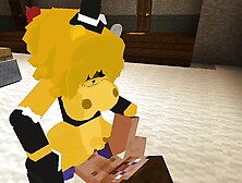 Minecraft Fapcraft: Fazclaire's Nightclub Edition Fucking Type 0 Or Golden Fazclaire,  Golden Freddy,  In The Ass And Cumshot