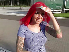 German Red Head In Public