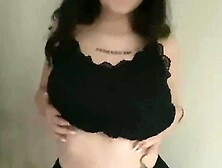 Cute teen girl with nipple piercings rubbing her amazing body Asmr