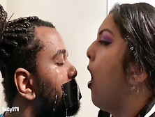 Hispanic Mistress Spit Femdom Domination Spitting And Coughing In Slaves Face