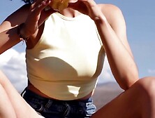 Petite Latino Teenage Cutie Sophie - Naked Mountain Top Poses & Masturbation