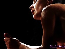 Wet sensual sex in the sauna