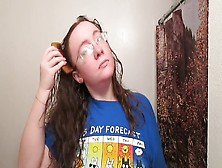 Hair Journal: Combing Long Curly Strawberry Blonde Hair - Week 6 (Asmr)