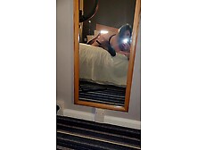 Groaning behind the scenes twerking on a large ebony dong