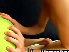 Twink getting blowjob through underwear then cumming