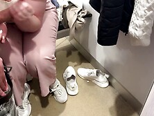 Hawk Thua In Fitting Room - Risky Blowjob And Sloppy Handjob