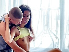 Bi Threesome - Stepdad Seduces Stepdaughter And Her Boyfriend During Training For Passionate Sex