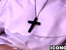 Michael Delray fucking deeply at priest Justin Dean asshole