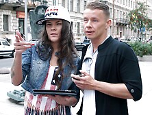 Verona Sky sucks a big cock and gets a doggy style fuck