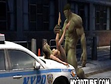 3D Cartoon Babe Fucked Hard Outdoors By The Hulk