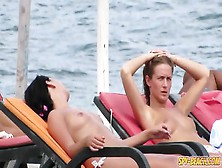 Close-Up Video Gorgeous Topless Voyeur Beach