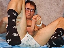 Horny College Boy Is Playing With His Big Cock And Cums On The Underwear!