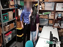 Amilia Is Caught Red Handed Trying To Shoplift By Her Horny Stepdad