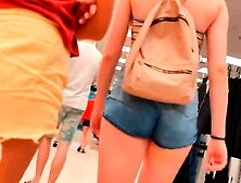 perfect teen ass shorts walk