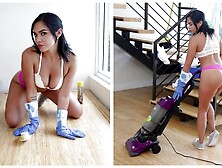 BANGBROS - Attractive Hispanic Maid Selena Santa Polishes Bruno Dickemz's Knob