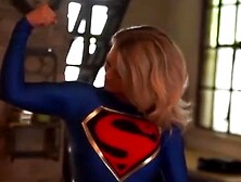 Superheroine Supergirl Battles Group Of Evil Villains