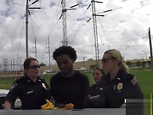 Shameless MILFs using police force on a big rod