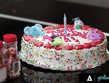 Angela White Surprises Eva Lovia With Whipped Cream Lick-Off On Big Ass - Stacked Brunettes Fingering Rough Sex