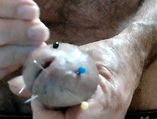 Masturbating needles in my cockhead