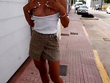 Fit Teen Strips in Public and Fucks a Stranger's Huge Dick