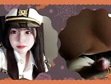 A Cute Japanese Girl Attacks Me On Halloween Dressed As A Police Officer.