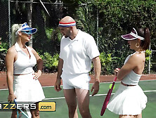 Phoenix Marie & Kelsi Monroe Compete For Their Tennis Instructor's Prick But They End Up Sharing It - BRAZZERS