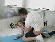 Horny Trainer Subdues Hot Fitness Chick Trough Tough Assfucking Practice