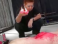 Red Candle Drips Are All Over This Japanese's Ass