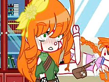 Mrs. Afton giving a blowjob to Elizabeth.