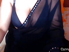 Desi Sexy Bhabhi In Black Saree