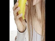 Drilled Herself To Climax With A Banana And Ate It