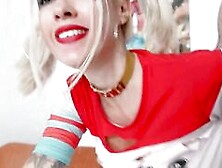 Big Tits Harley Quinn Deepthroat,  Fucks Roughly Until A Big Cum On Her Face