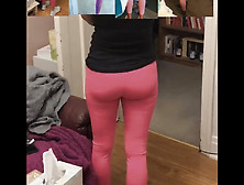 My Pe Teacher Wife In Various Pink Leggings/yoga Pants.