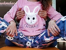 Japanese Stepsister's Small Tits & Wet Pussy Teased in Pajamas