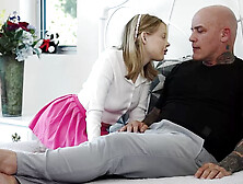 Submissive teen Coco Lovelock dominated by her stepfather in bed