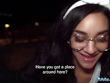 Public Agent Shagging over a washing machine with her glasses left on