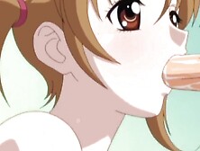Adorable anime chick with cute pigtails rides dick after sucking it