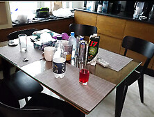 "i'm a Slut,  Not Dishwasher!" Yes! You'll Get Fucked Rough and Have to Wipe the Cum off Your Fase Twice!