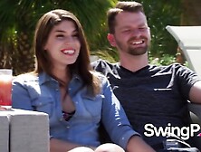 Swinger wife hopes her husband lets lose to enjoy swinger party