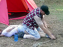 Cute White Trash Slut Camping Bondage