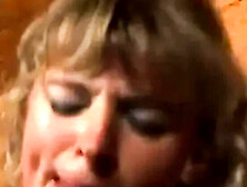 Mature German Couple Fucking on Table - Hairy Pussy & Cum in Mouth