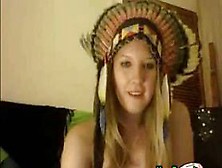 Hot Canadian Milf In Headress Teases Body