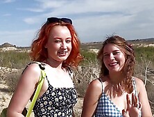 Exclusive: Two Girls Walking Naked Outside in Converse!