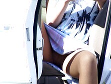 Sexy Blonde Girl With Hot Ass Rubs Her Pinkish Pussy