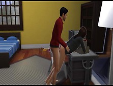 Fucking My Secretary,  A Hot Brunette At Work And Outdoors | Sims